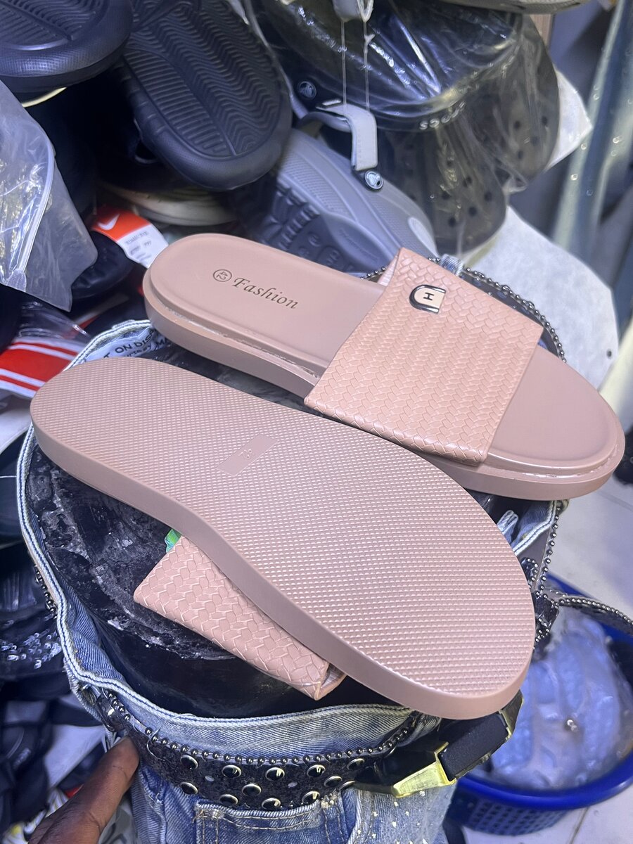 Women's Rose Gold Slides Sandals