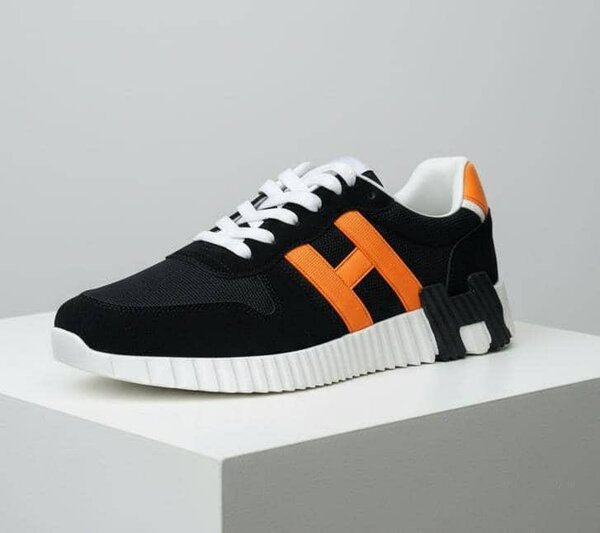 Sneakers tendance orange & blanc