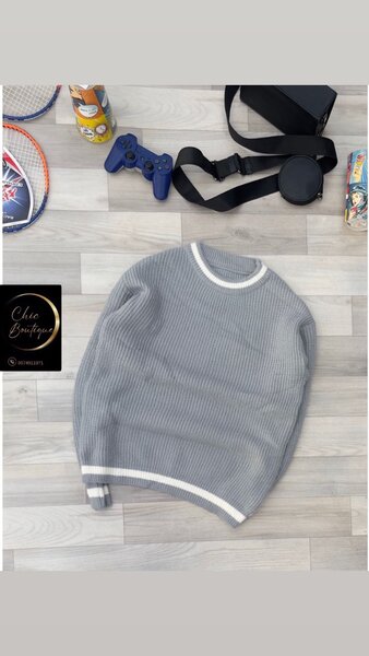 Pull en laine gris chic