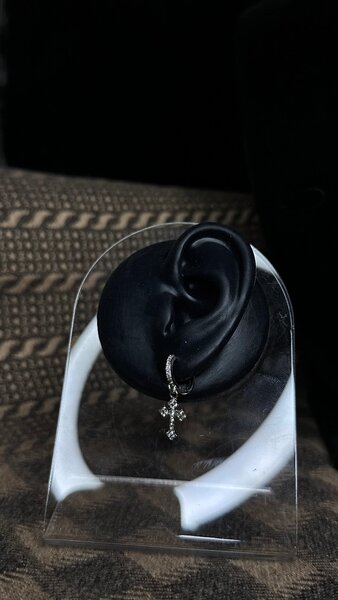 Boucles d'oreilles croix argent