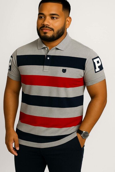 Polo rayé élégant homme