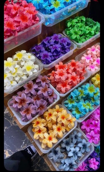 Pinces à cheveux florales colorées