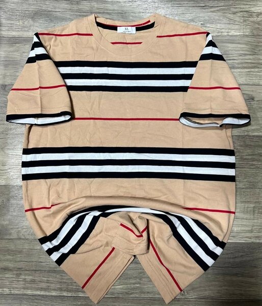 T-shirt à rayures beige