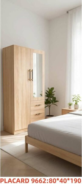 Armoire en bois avec miroir