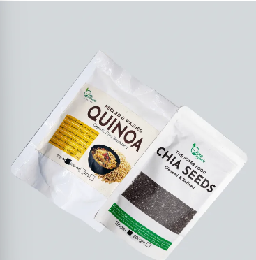 Weight Balance Pack of 2 - Organic Whole White Quinoa 250 and Original Chia Seeds 100gm