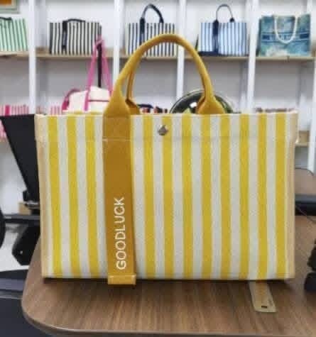 Sac cabas rayé jaune