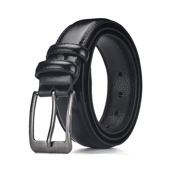 Ceinture en cuir noir pour homme