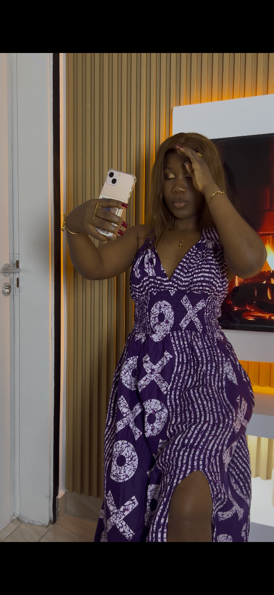 Robe Longue Évasée Motif Africain