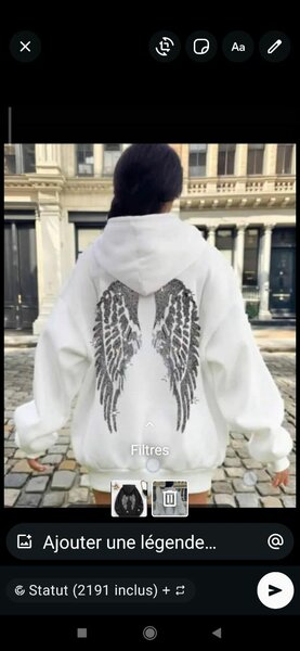 Sweat à capuche ailes d'ange