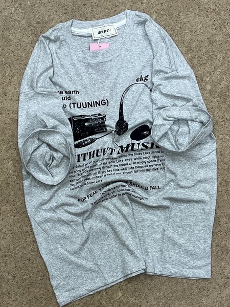 T-shirt en coton imprimé audio