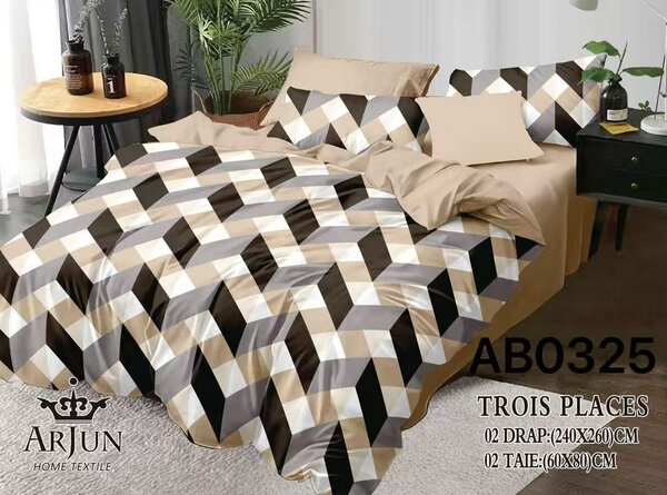 Parure de lit géométrique 3 places