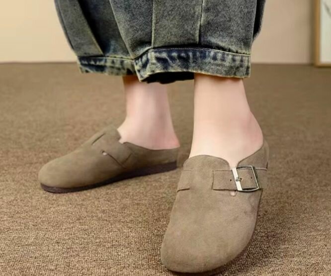 Mules en daim pour femmes