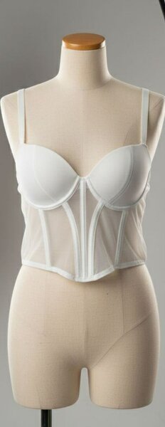 Corset blanc en dentelle pour femme