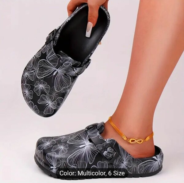 Women's Chic Butterfly Print Slides