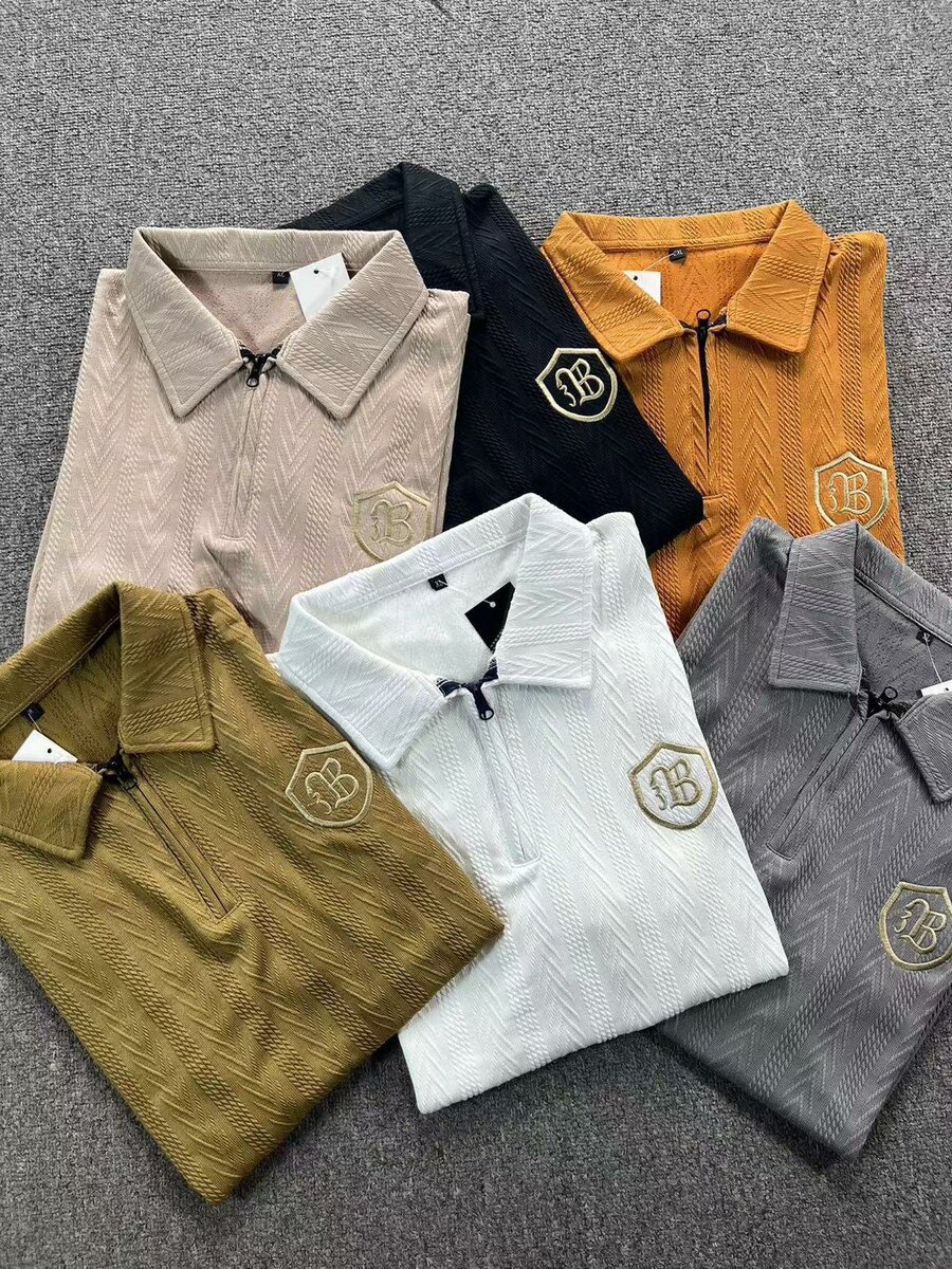 Polos zippés unisex en coton