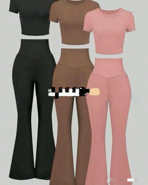 Ensemble crop top et pantalon femme