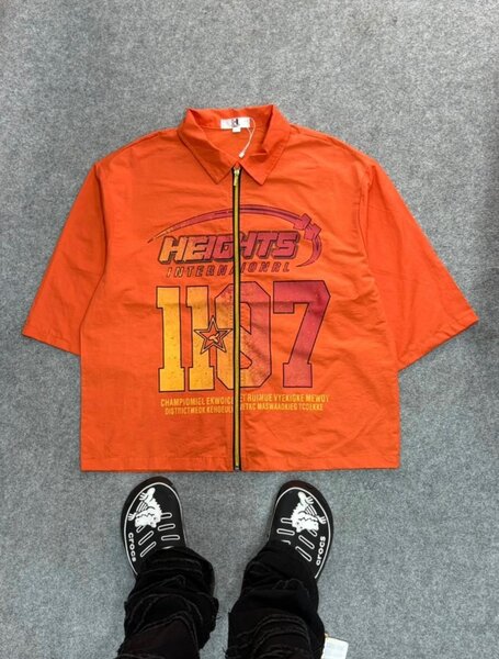Chemise zippée orange style urbain
