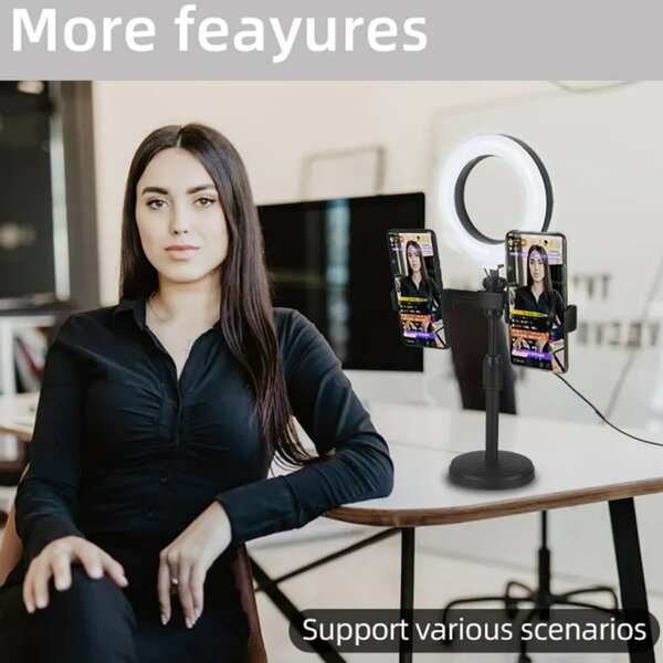 Anneau Lumineux USB avec Support Téléphone