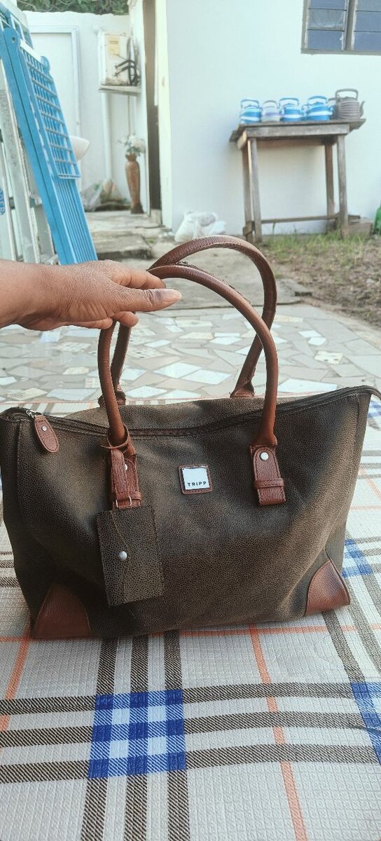 Sac en toile et cuir chic