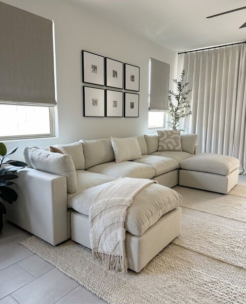 Canapé d'angle convertible en cuir blanc