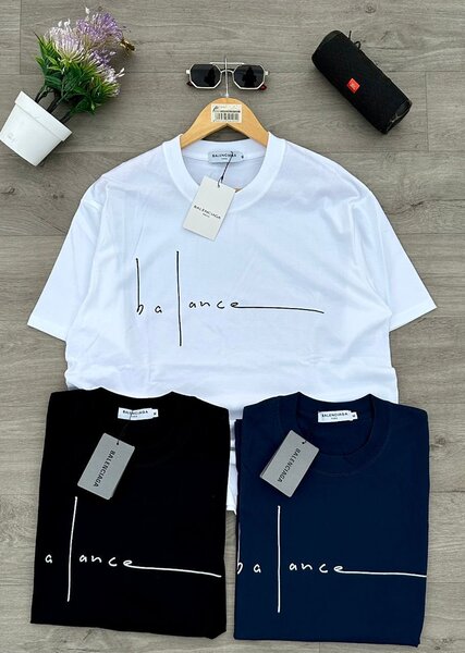 T-shirt homme blanc avec logo balance