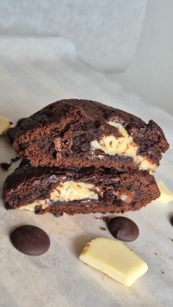 Cookie chocolat blanc cœur fondant