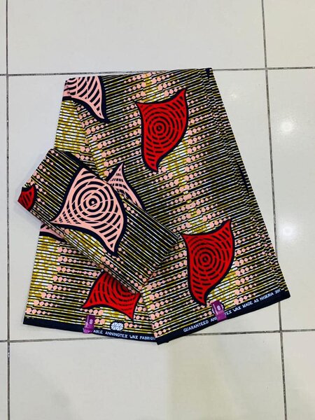 Tissu African print brun rouge