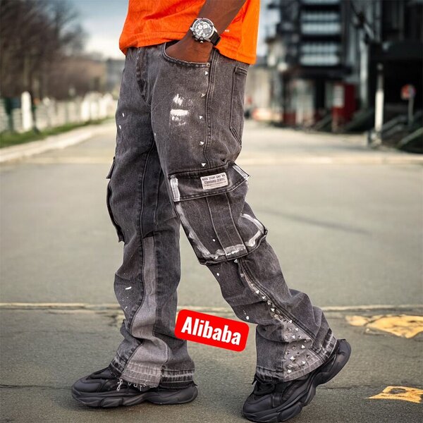 Jeans cargo décontractés hommes