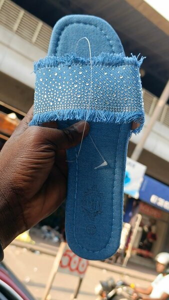 Mules en jean à strass