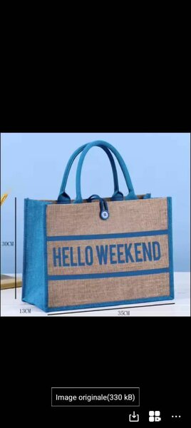 Sac en jute "Hello Weekend"