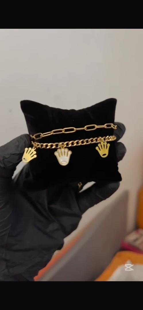 Bracelets or avec pendentifs