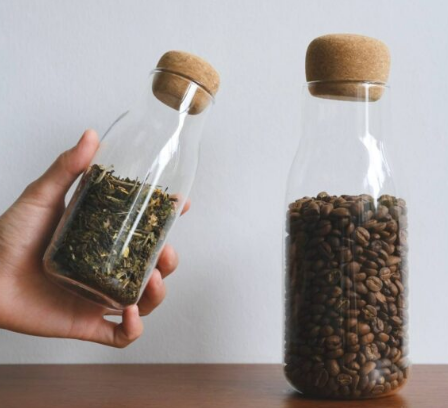 Borosilicate Glass Food Storage Bottle with Cork Lid