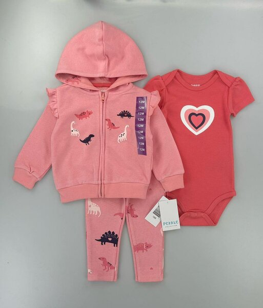 Ensemble bébé dinosaure rose