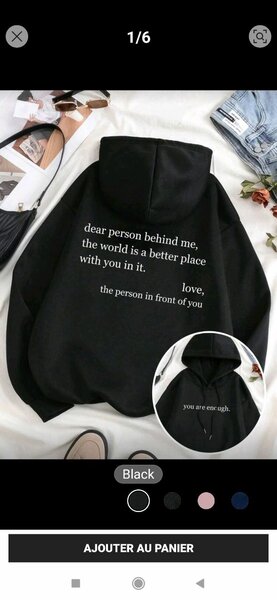 Sweat à message inspirant