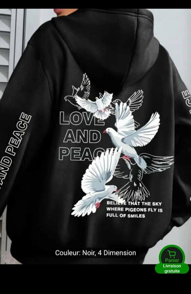 Sweat à capuche Love & Peace