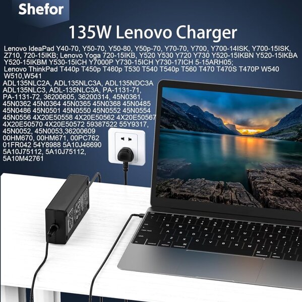 135W LAPTOP CHARGER FOR LENOVO IDEAPAD Y40-70 Y50-70