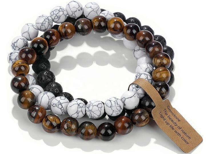 3 Bracelets en PierreNaturelle