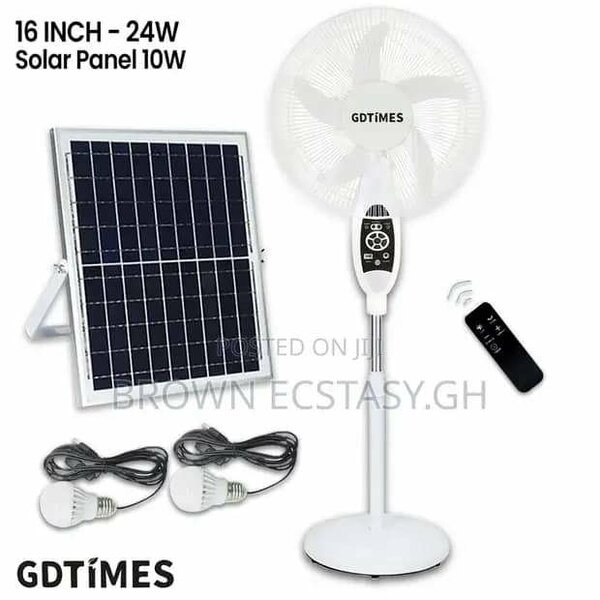 Solar rechargeable fan