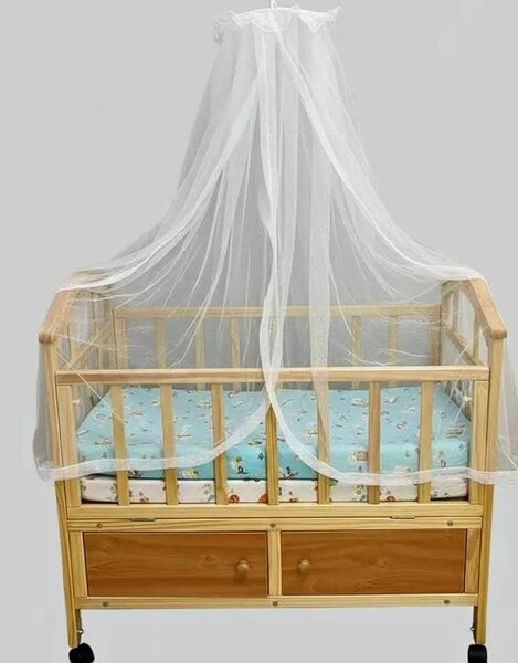 Moustiquaire pour lit bébé en bois