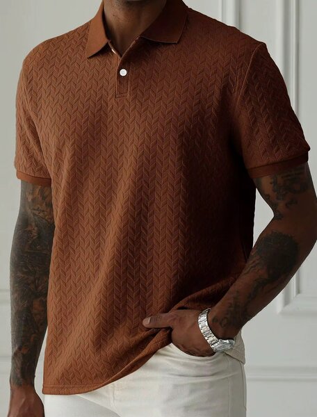 Polo marron pour hommes