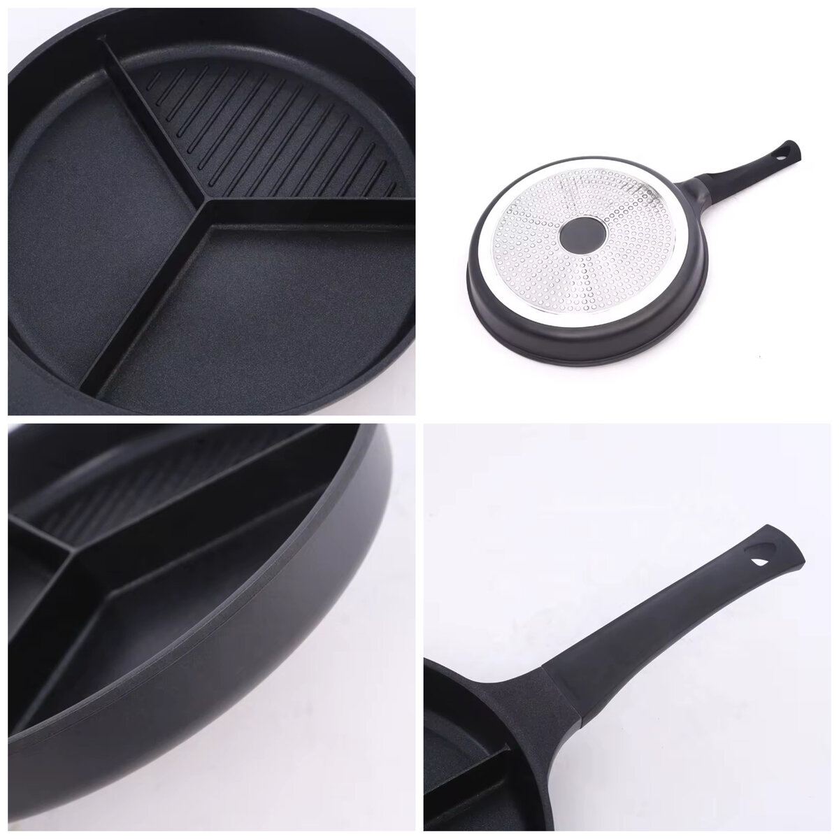 Poêle à frire 3 compartiments antiadhésive