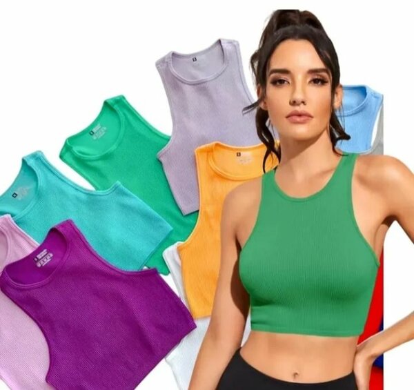 Top court multicolore femme