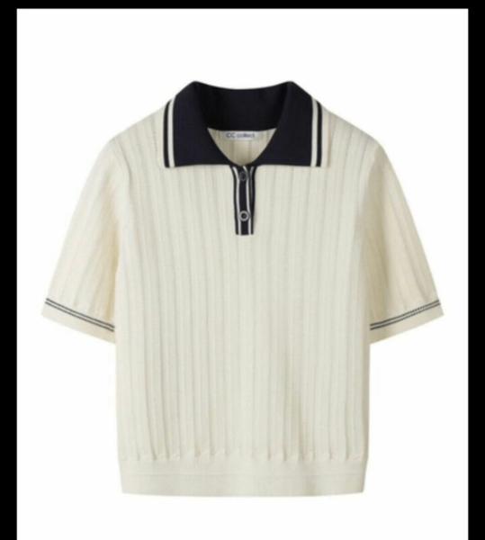 Polo CC blanc et noir pour homme