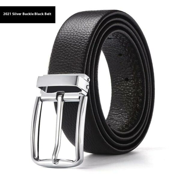 Ceinture noire boucle argent