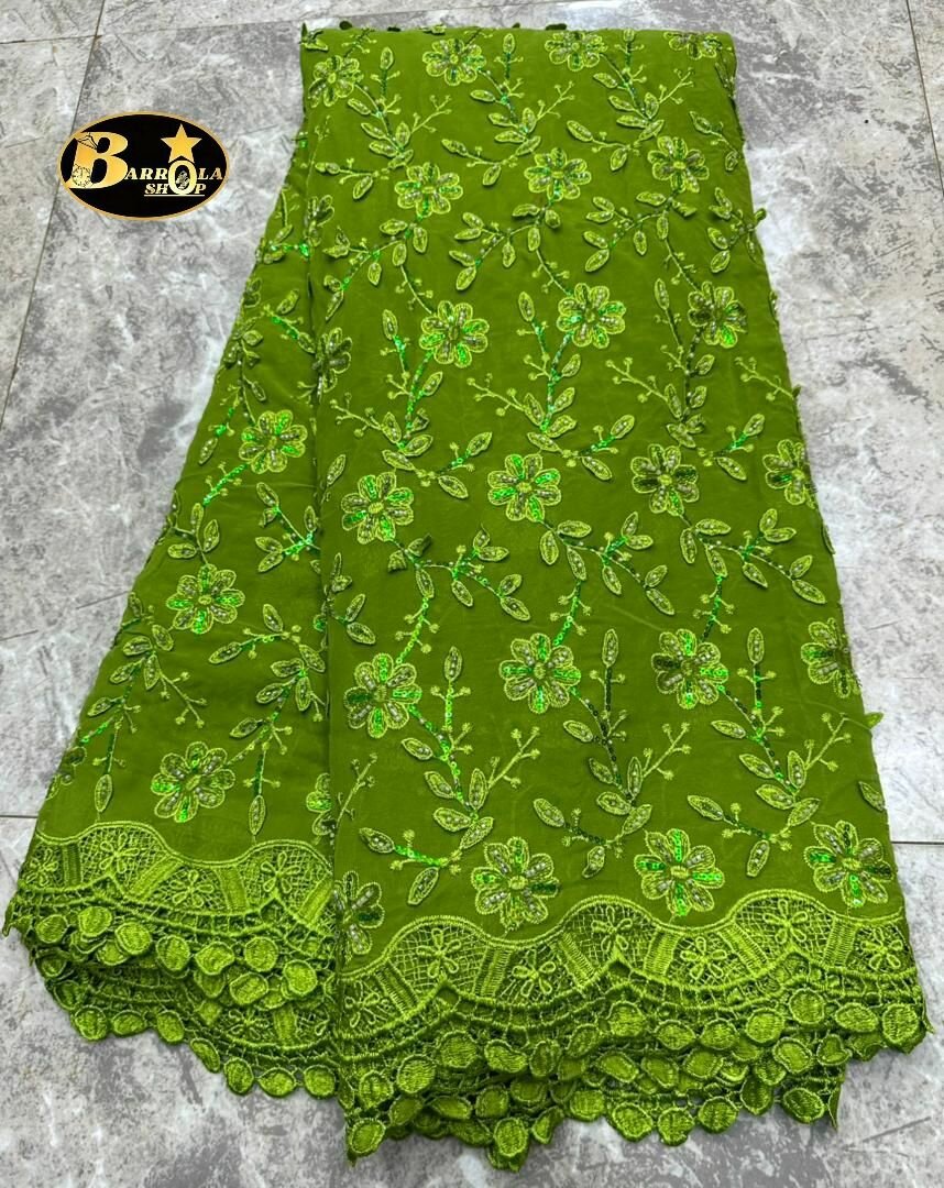 Dentelle Brodée Brun-Orange 5 Yard