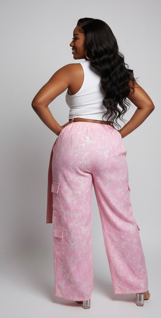 Pantalon cargo rose élégant