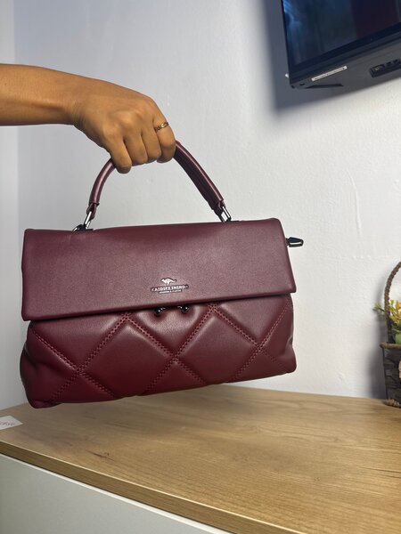 Sac à main cuir bordeaux