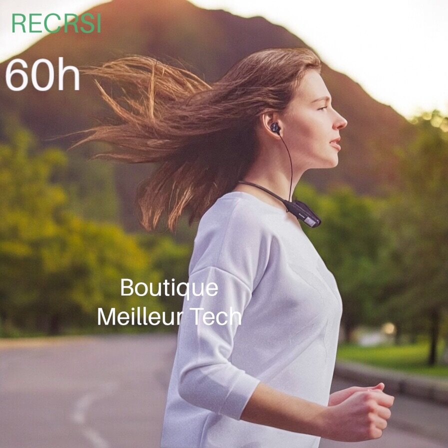 Recrsi Écouteurs Bluetooth Cou Longue durée 60H RE-NY047