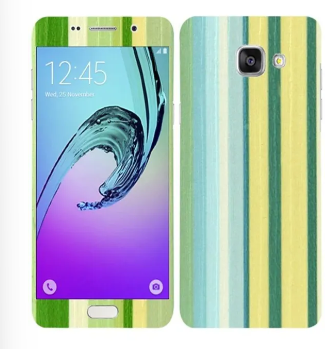 Samsung Galaxy A3 2016 Green Stripped Wooden Texture Mobile Skin