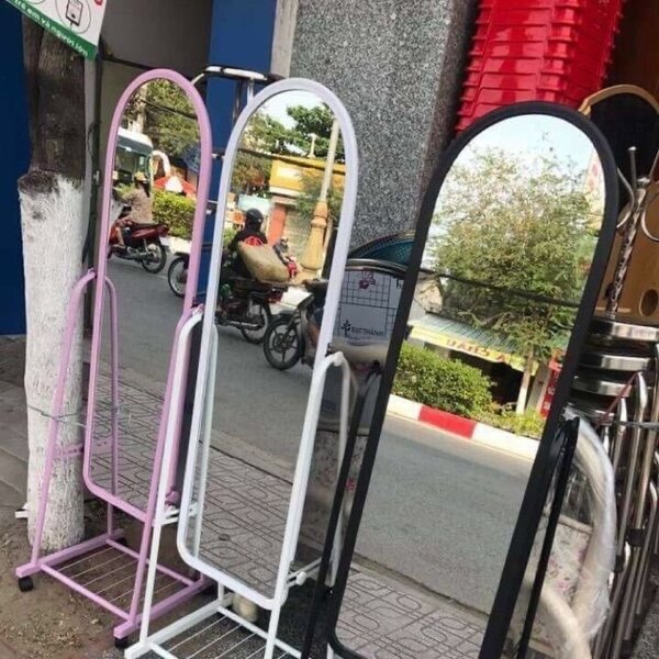 Adjustable Large Dressing Mirror - Pink/White/Black